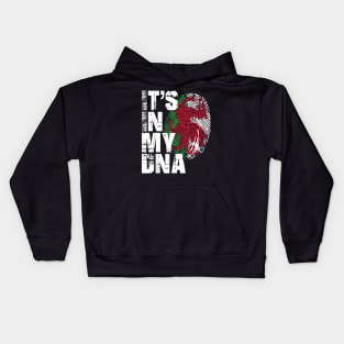 It's In My DNA Fingerprint Wales Flag Sport National Pride Kids Hoodie